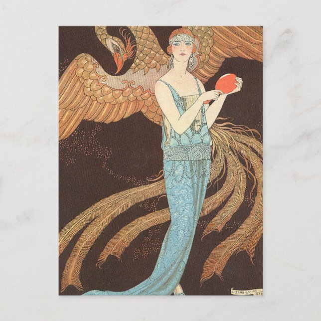 Sortileges oder Divination von George Barbier Postkarte (Vorderseite)