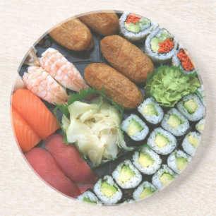 Sortiment japanischer Sushi-Favoriten Getränkeuntersetzer