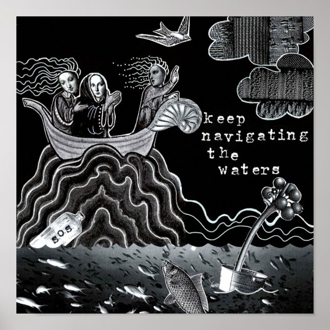 SOS Behalte Wassernavigieren Poster (Vorne)