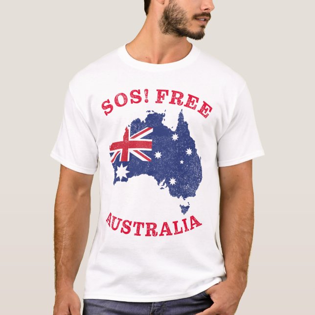 SOS! Free Australia - Freedom & Rights Australian  T-Shirt (Vorderseite)