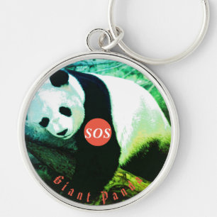 SOS Giant Panda Porte-clés rond Premium - grandios Schlüsselanhänger