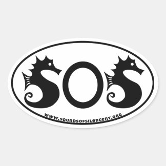 SOS - Sounds of Silence Oval Sticker