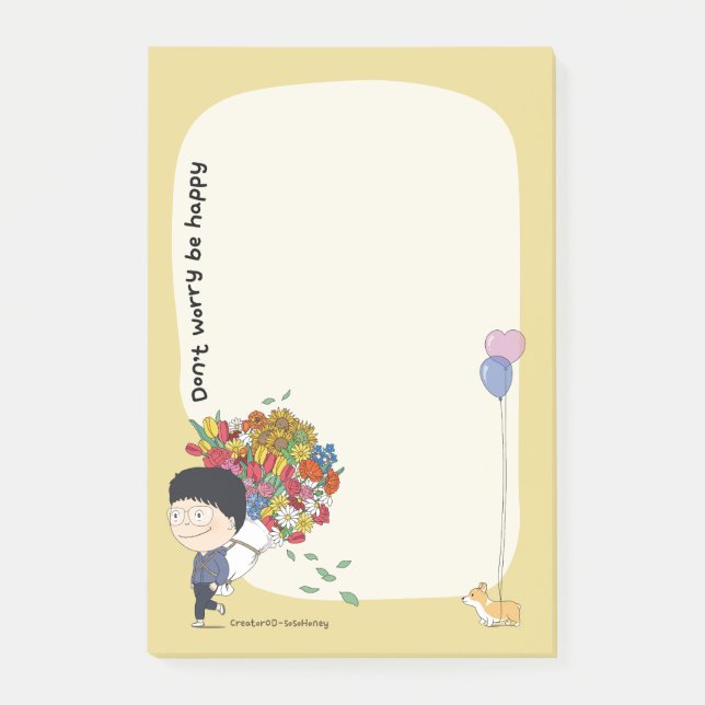 sosoHoney(68)-Blume Post-it Klebezettel (Vorderseite)