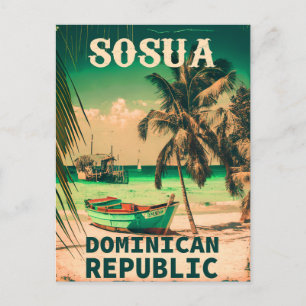 Sosúa Beach Dominikanische Republik - Vintage-Sou Postkarte