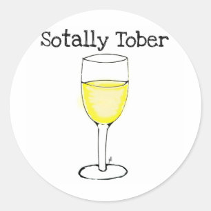 SOTALLY TOBER WEIN-GLAS LUSTIG RUNDER AUFKLEBER
