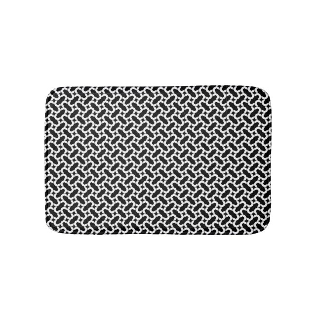 Sothy | Schwarz-Weiß-Muster Bath Mat Badematte (Vorderseite)
