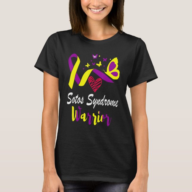 Sotos Syndrome Awareness Butterfly Support Yellow  T-Shirt (Vorderseite)