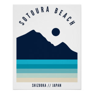 Sotoura-Strand Shizuoka Japan Retro Vintage Poster