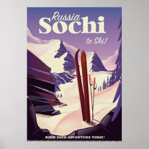 Sotschi Russland Skireiseplakat Poster