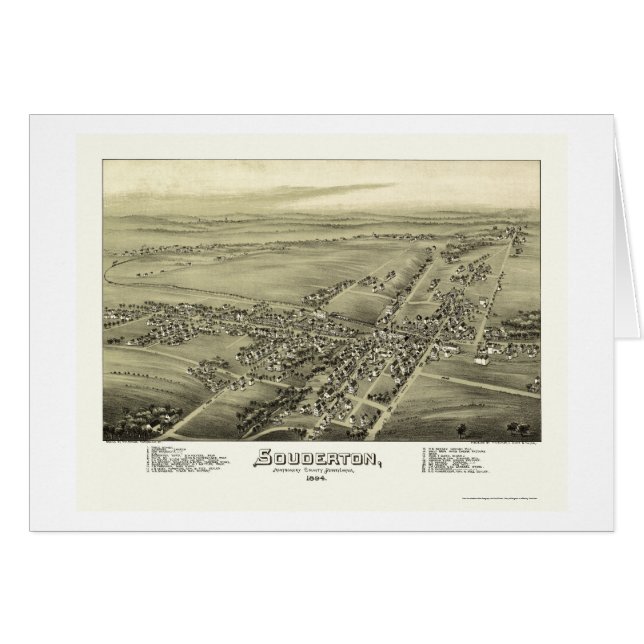 Souderton, panoramische Karte PAs - 1894 (Vorderseite (Horizontal))