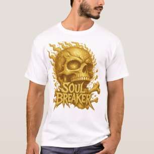 "Soul Breaker Goldener Totenkopf-Design T-Shirt