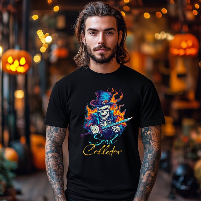 Soul Collector Skull Fire Flamme Halloween T-Shirt (Soul Colloector Skull Fire Flame Halloween T-Shirt)