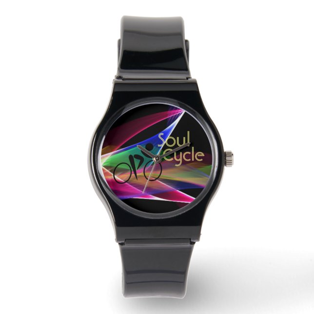 Soul Cycle Retro Neon Werbeaktion Armbanduhr (Vorderseite)