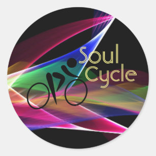 Soul Cycle Retro-Neon-Werbung Runder Aufkleber