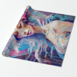 Soul einer Engel-, Pastellpapier-Collage Geschenkpapier