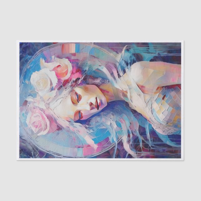 Soul einer Engel-, Pastellpapier-Collage Seidenpapier (Vorderseite)