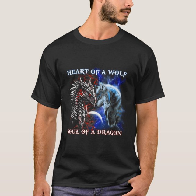 Soul eines Drachen - Cooler Drache - Wolf T-Shirt (Vorderseite)