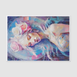 Soul eines Engels, Pastellpapiertafel, Dekoupage Seidenpapier