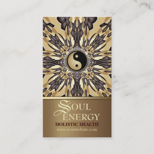 Soul Energy Yang New Age Gold Business Card Visitenkarte (Vorderseite)