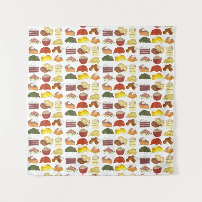 Soul Food Favorites Feinschmecker Südliche Küche K Wandteppich (Vorderseite)