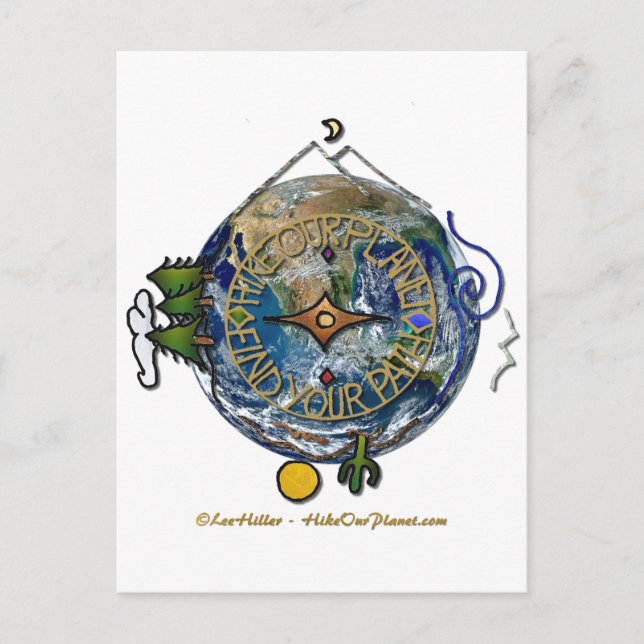 Soul-Kompass Erde des Planeten Wandern Postkarte (Vorderseite)