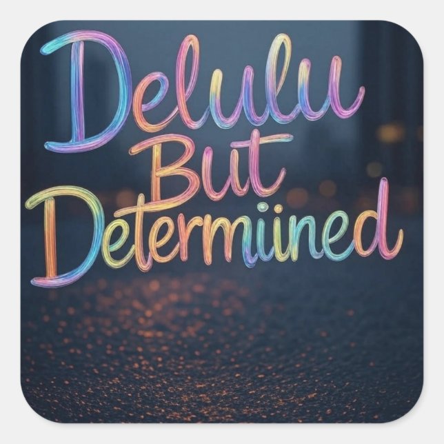 Soul-Kunst, chaotische Schönheit, mutige Typografi Quadratischer Aufkleber (Vorderseite)