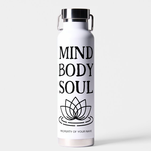 Soul-Lotus-Blume im Mini-Körper cool isoliert Trinkflasche (Vorne)