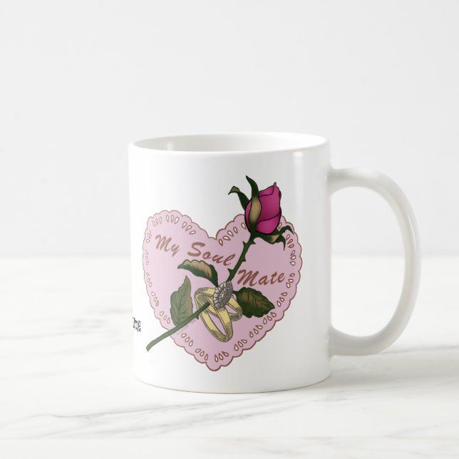Soul Mate Rose Hochzeit Tasse (Rechts)