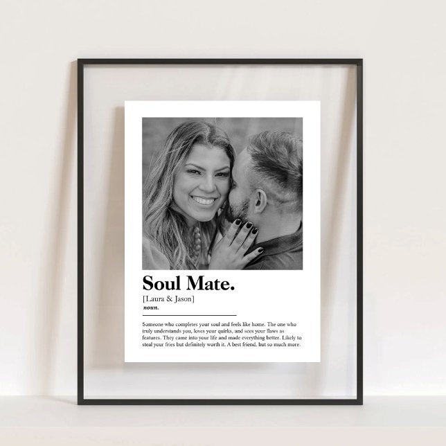 Soul-Mate-Wörterbuchdefinition mit benutzerdefinie Acrylschild (Soul Mate Dictionary Definition with Custom Photo Acrylic Sign)