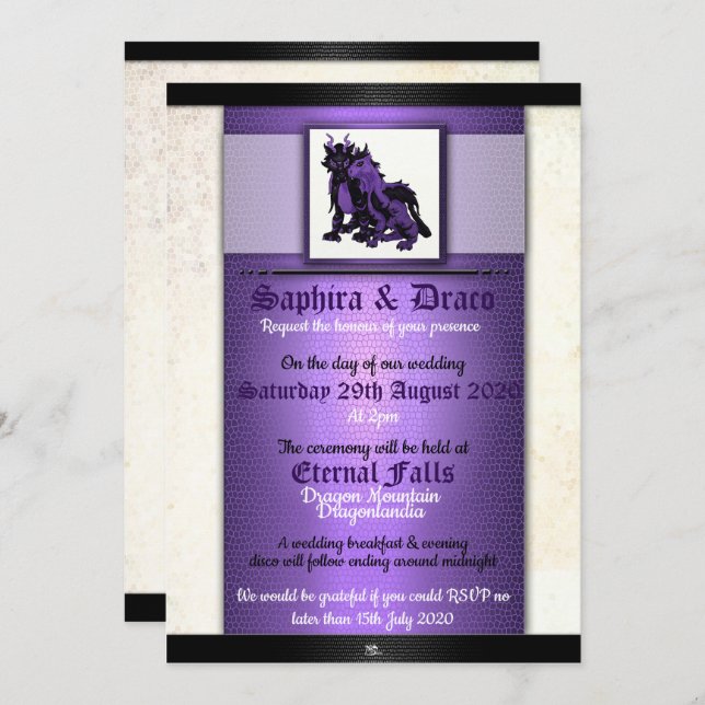 Soul Mates Dragon Hochzeitseinladungen Einladung (Vorne/Hinten)