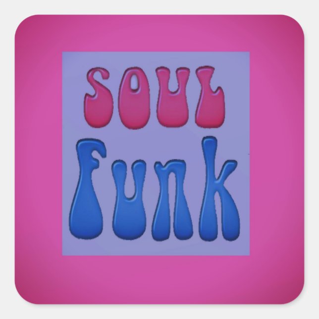 Soul Music Funky Quadratischer Aufkleber (Vorderseite)