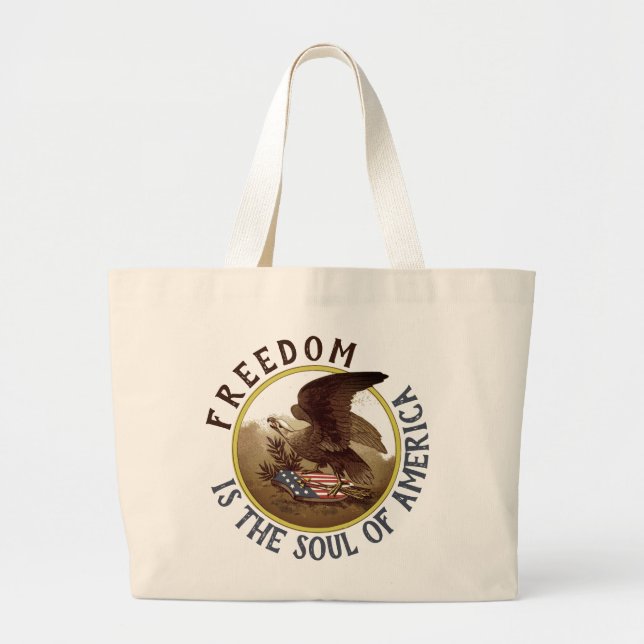 Soul of America (Adler) Jumbo Tote Bag Stoffbeutel (Vorne)