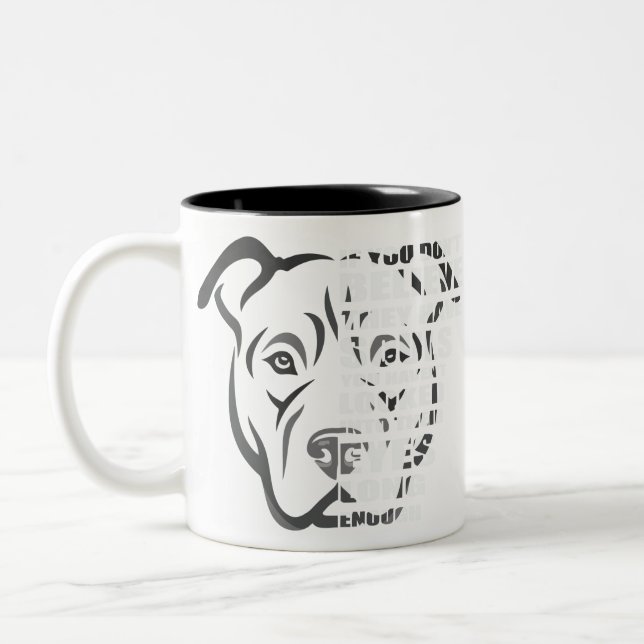 Soul Pitbull Dog Lover Zweifarbige Tasse (Links)