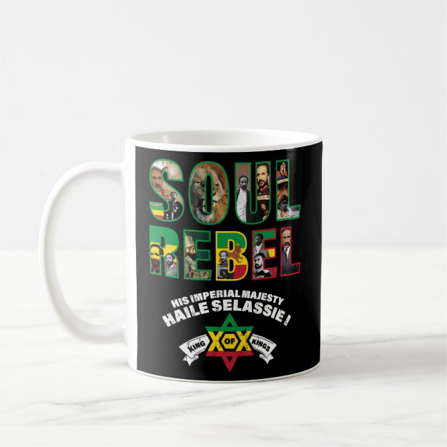 Soul Rebel Ras Tafari Him Haile Selassie Kaffeetasse (Links)