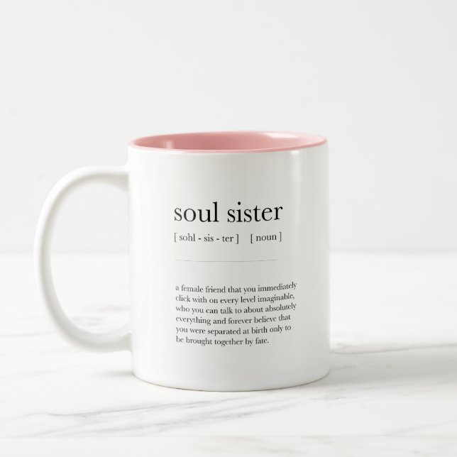 Soul Schwester Definition Bedeutung Wörterbuch Art Zweifarbige Tasse (Links)