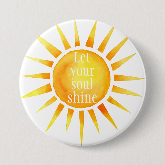 Soul Shine Inspiriere Wasserfarbe Button (Vorderseite)