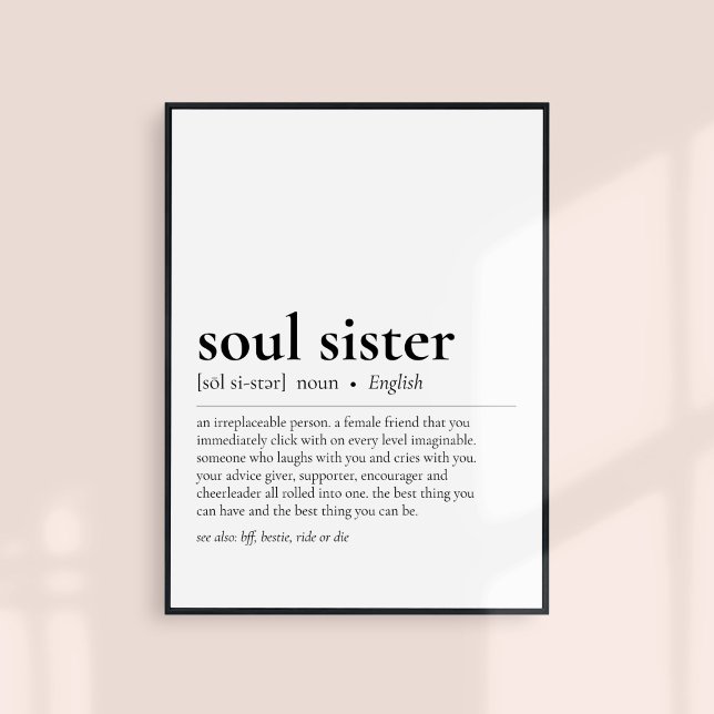 Soul Sister definiert Geschenk für die beste Freun Poster (Von Creator hochgeladen)