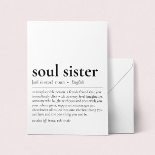 Soul Sister Definition Wörterbuch Begrüßung Karte