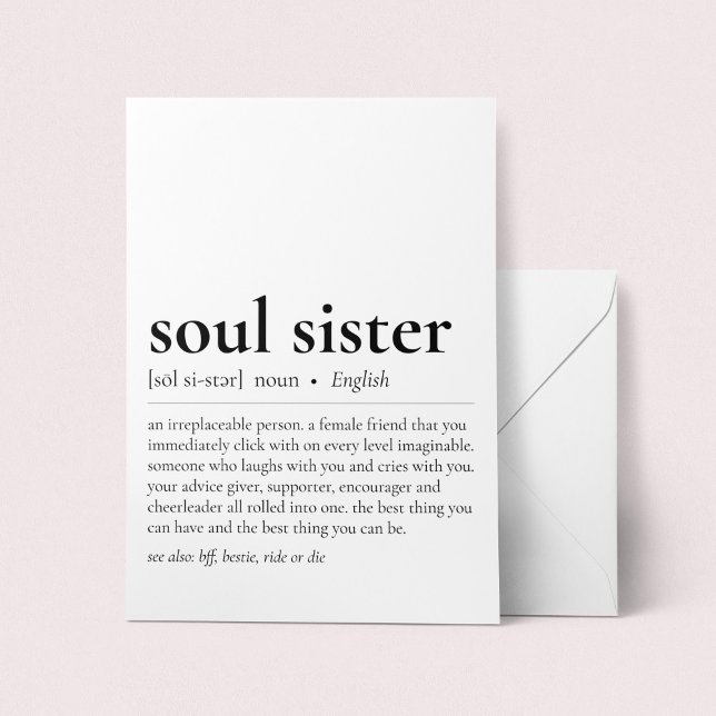 Soul Sister Definition Wörterbuch Begrüßung Karte (Von Creator hochgeladen)