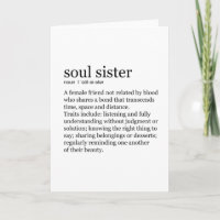 Soul Sister dictionary definition Grußkarte