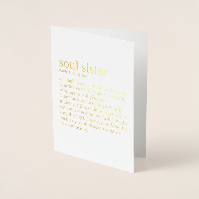 Soul Sister Gold Foil Kraft Grußkarte Folienkarte (Vorderseite)