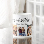 Soul Sisters 3 Foto Collage Keepake Kaffeetasse<br><div class="desc">Feiern Sie die Schwesternschaft mit den Schwestern 3 Foto Collage Keepake Geschenk Kaffee Tasse. Diese lebendige Tasse besticht durch eine atemberaubende Collage aus drei hochgeschätzten Fotos, in denen besondere Momente mit Ihren Schwestern vereint werden. Das warme rosa Design sorgt für eine lustige und stilvolle Touch und macht sie zu einem...</div>