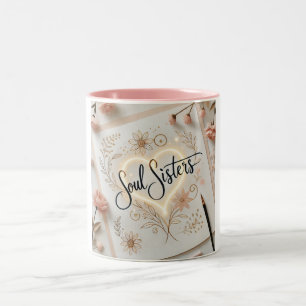 Soul Sisters Elegante Kalligraphie Zweifarbige Tasse
