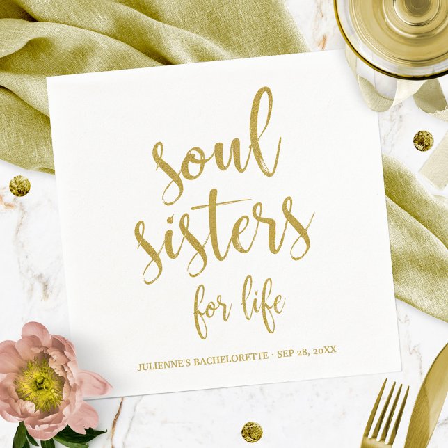 Soul Sisters for Life Glitzer Bachelorette Serviette (Von Creator hochgeladen)