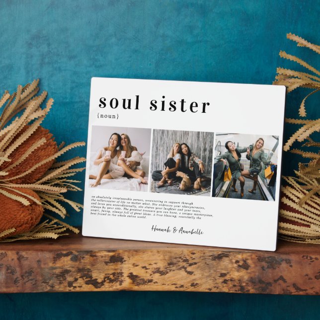 Soul Sisters | Gift For Sisters Photo Collage Fotoplatte (Seite)