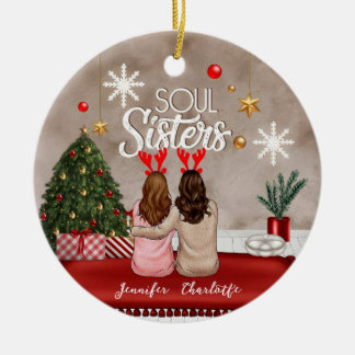 Soul Sisters Personalisiert Beste Freunde Weihnach Keramik Ornament
