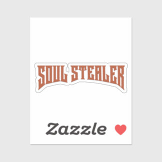 Soul Stealer Funny Redhead Heavy Metal Typography Aufkleber