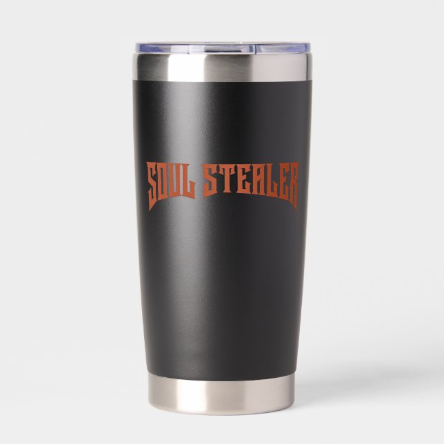 Soul Stealer Funny Redhead Heavy Metal Typography Thermobecher (Vorderseite)