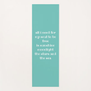 Soul Sun Moon Stars Sea Typografy Gedicht Aqua Yogamatte