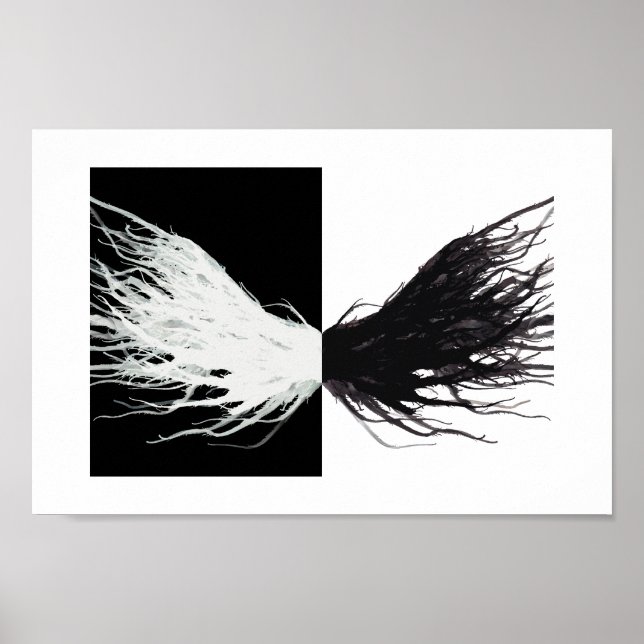 Soul Takes Flight Abstract Wings Alcohol Ink Art Poster (Vorne)